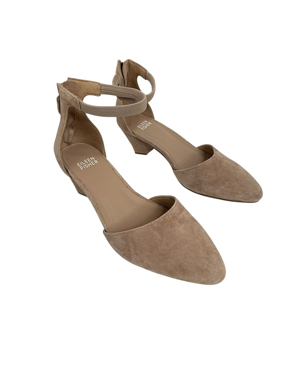 Eileen Fisher Just Suede Ankle-Strap Pump size 6